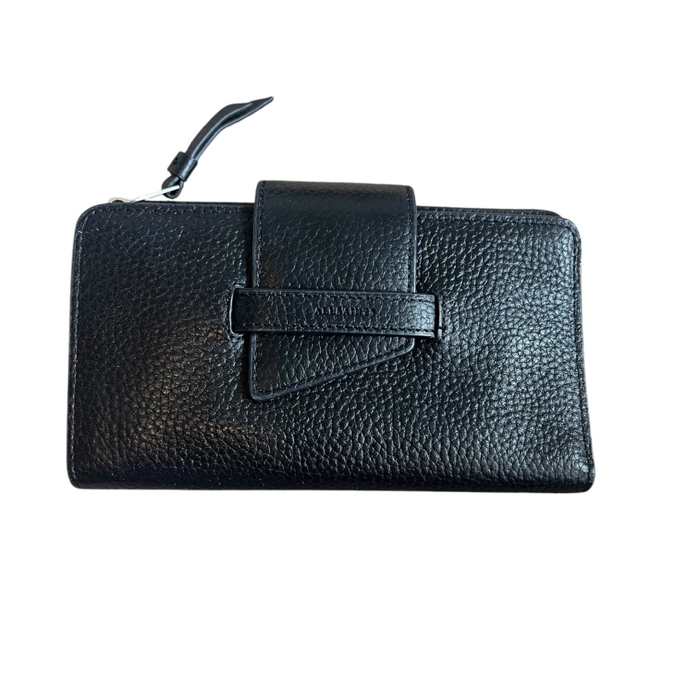 AllSaints Black Textured Leather Wallet